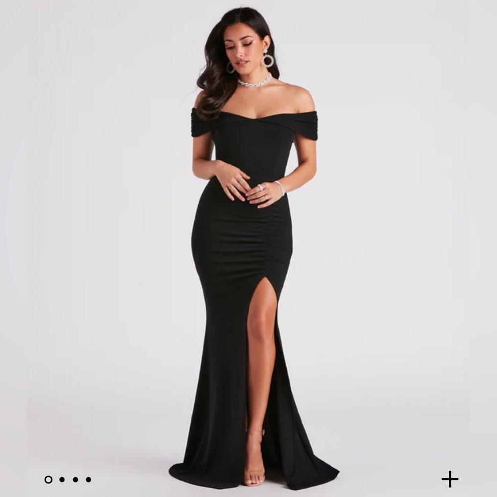 Samantha Formal Crepe Slit Dress